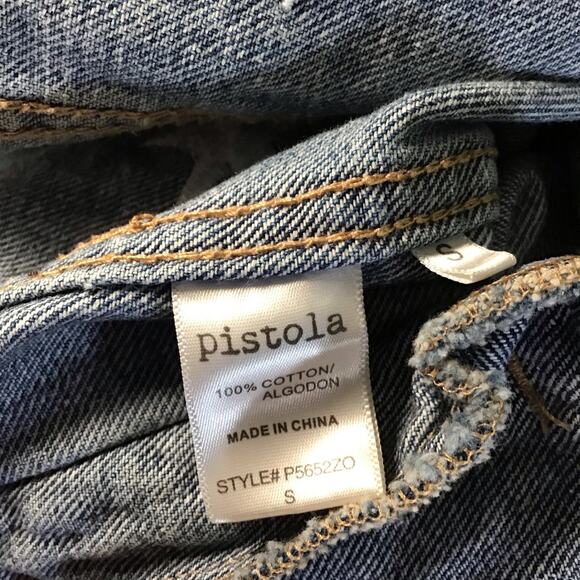 Pistola Women Denim Cropped Jacket Sm Brando Star Cut-Off Denim Jacket in Zodiac - Picture 11 of 13